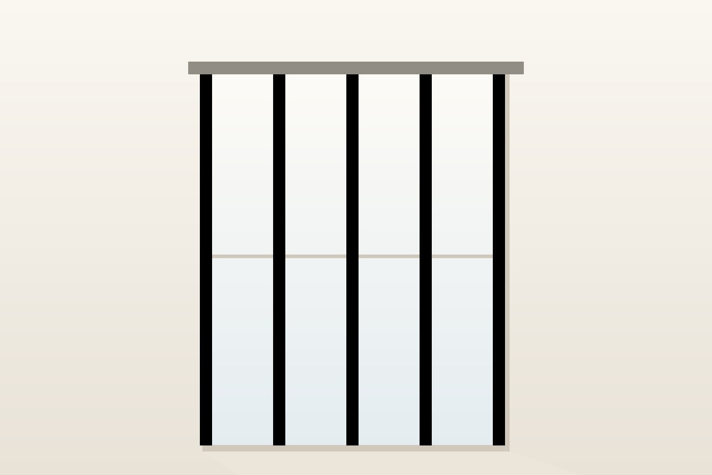 Greige vertical blinds on patio doors - Hamilton