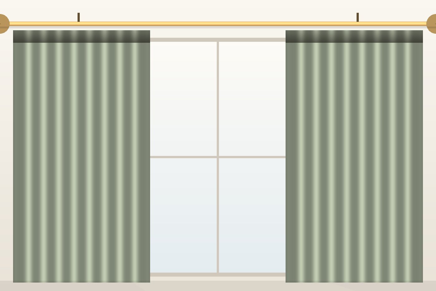 Sage pinch pleat curtains with tailored folds - Hamilton