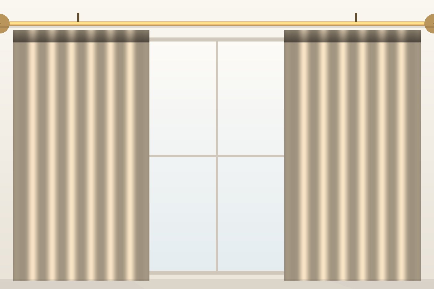 Sand eyelet curtains in a warm neutral room - Hamilton